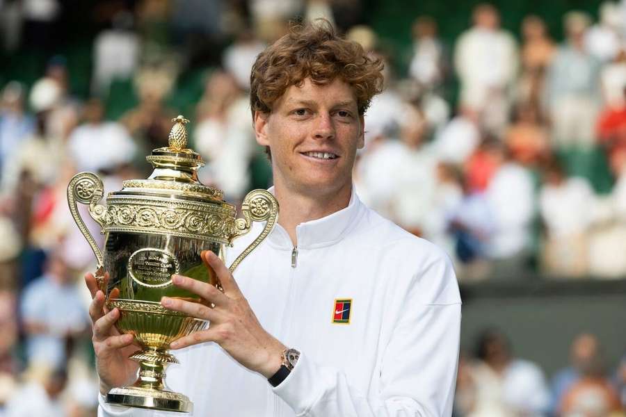 Jannik Sinner with the Wimbledon trophy Jannik Sinner with the Wimbledon trophy