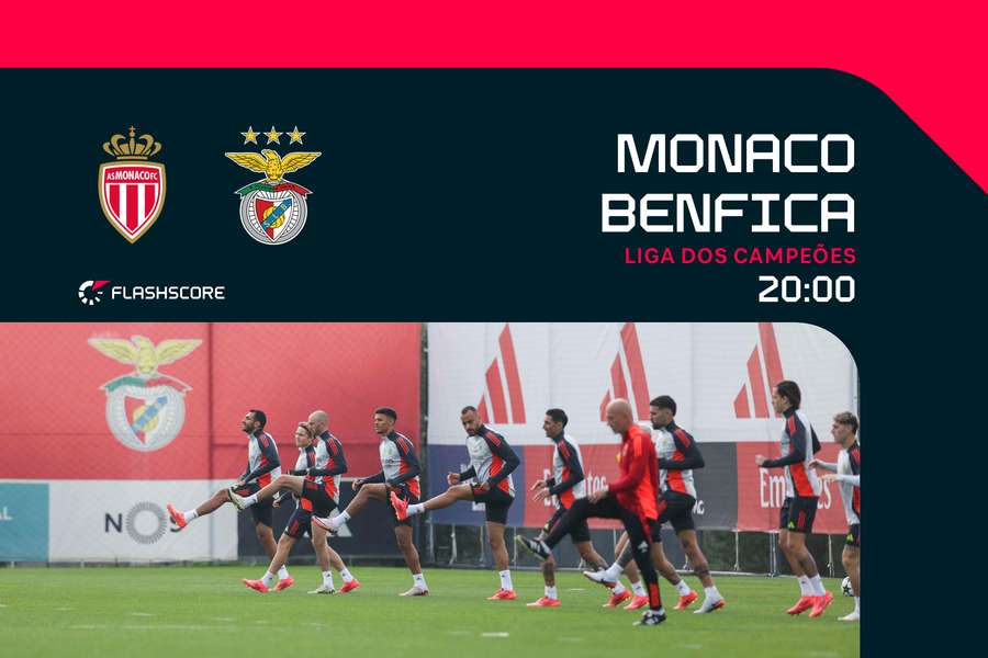 Benfica prepara duelo europeu contra o Monaco