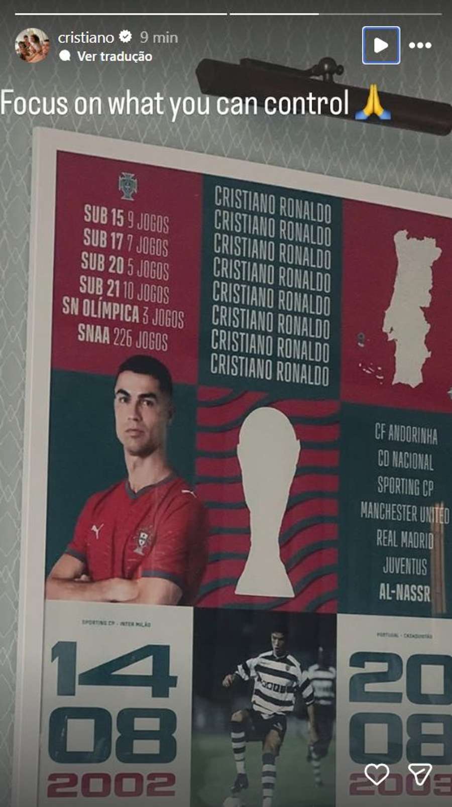 A story de Cristiano Ronaldo A story de Cristiano Ronaldo