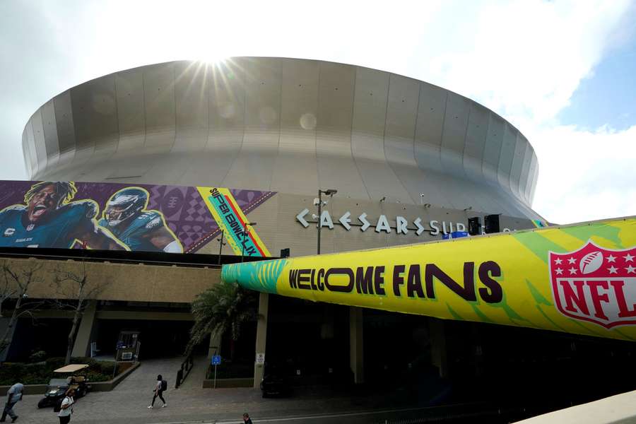 The Superdome is set to the Super Bowl.