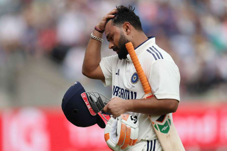 Rishabh Pant walks back to the pavilion after losing his wicket in the second Test against England