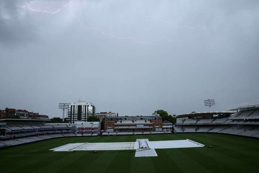 A thunder storm above Lord's cricket pitch A thunder storm above Lord's cricket pitch