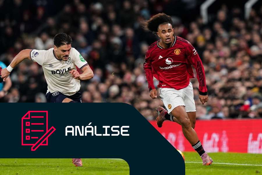 Joshua Zirkzee, do Man United, durante o jogo frente ao West Ham