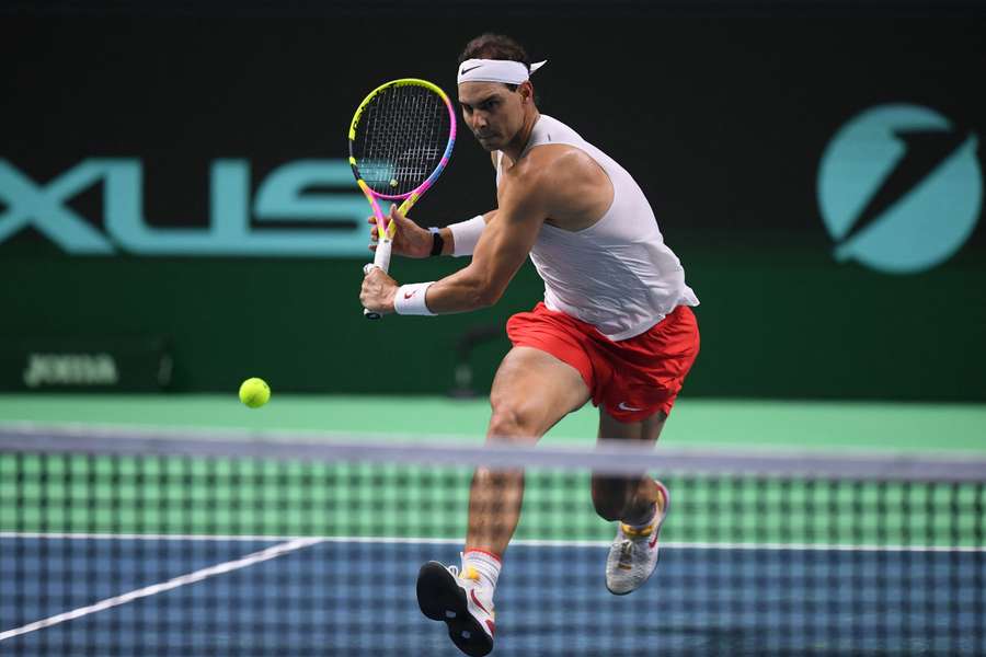 Rafael Nadal à l'entraînement à Málaga