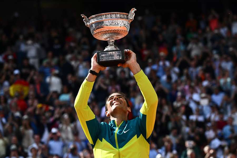 Clay king: Rafael Nadal celebrates after his 2022 French Open victory