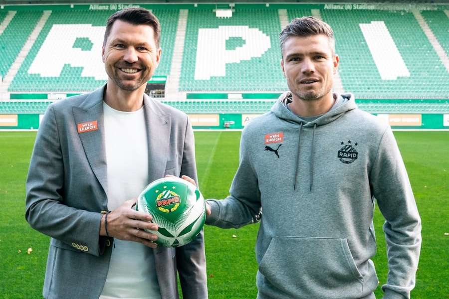 Robert Klauß (r.) ist neuer Trainer von Rapid Wien.