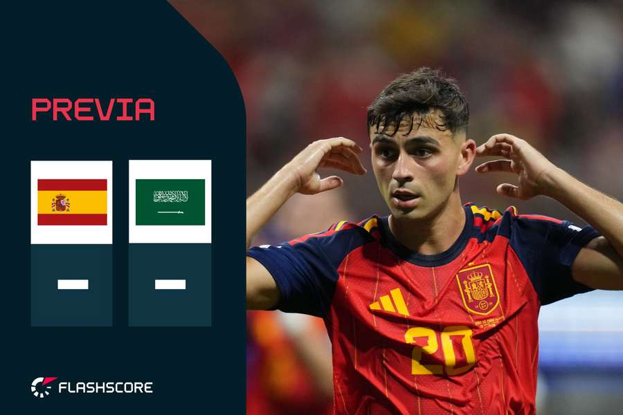 Pedri, durante el España-Arabia Saudí