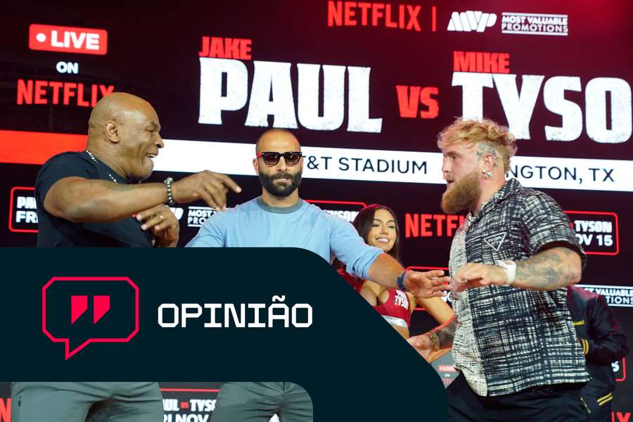 Mike Tyson e Jake Paul em Nova Iorque, em agosto passado