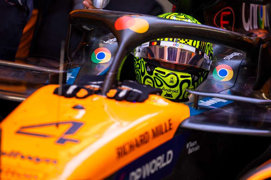Lando Norris na Hungria esta sexta-feira