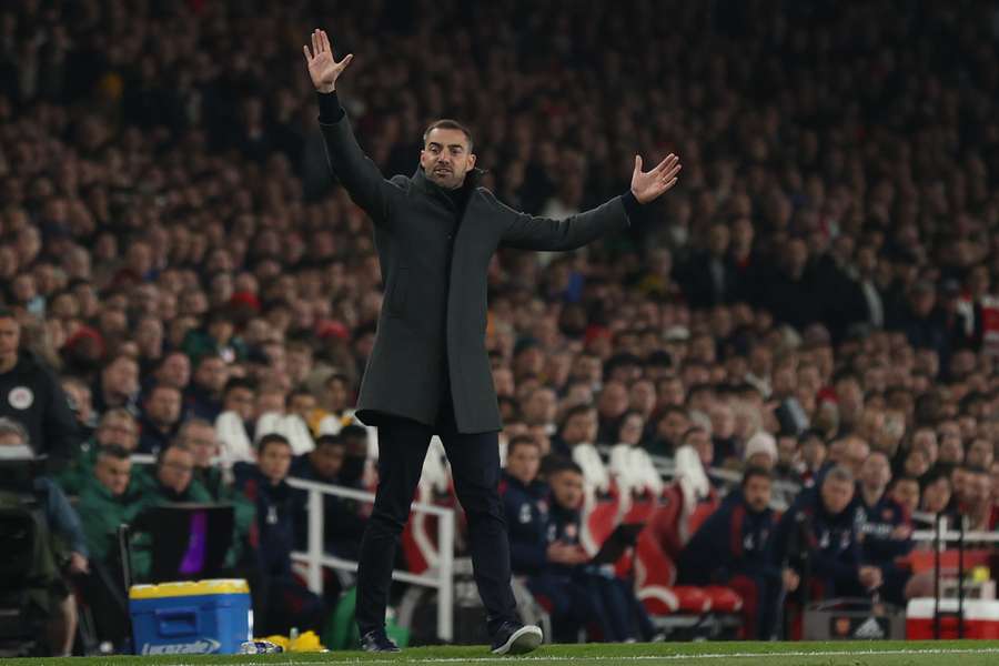 Southampton's Spanish head coach Ruben Selles gestures on the touchline