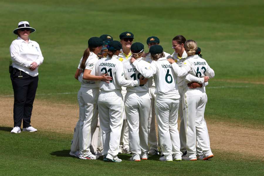 Australia come together after winning the only test of the multi-format series