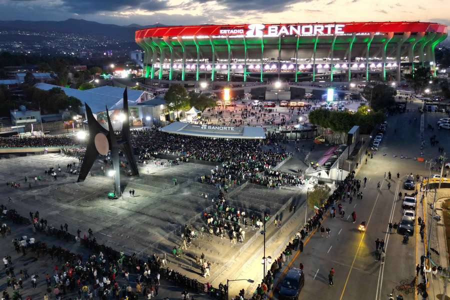 Widok na stadion Banorte (dawniej znany jako Azteca) podczas meczu towarzyskiego pomiędzy Meksykiem i Portugalią w Meksyku, 28 marca 2026 r.