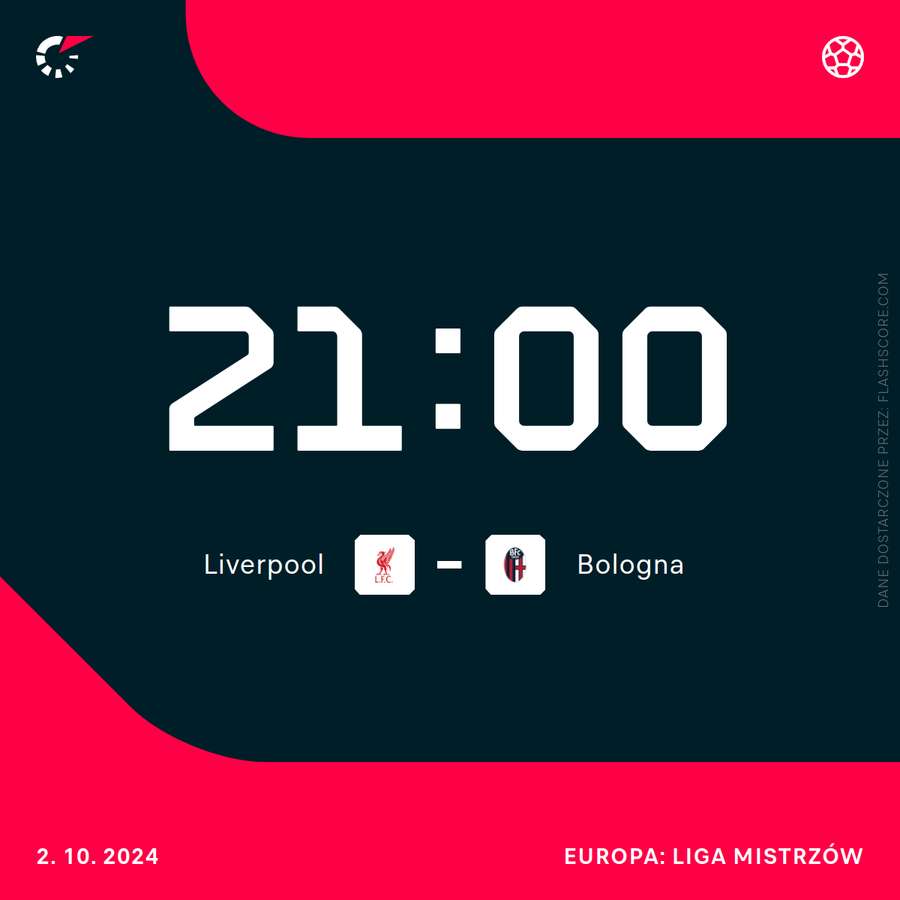 Mecz Liverpool - Bologna już dziś o 21:00