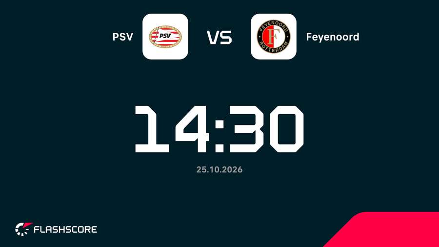 PSV and Feyenoord kick off at 14.30 CEST on Sunday