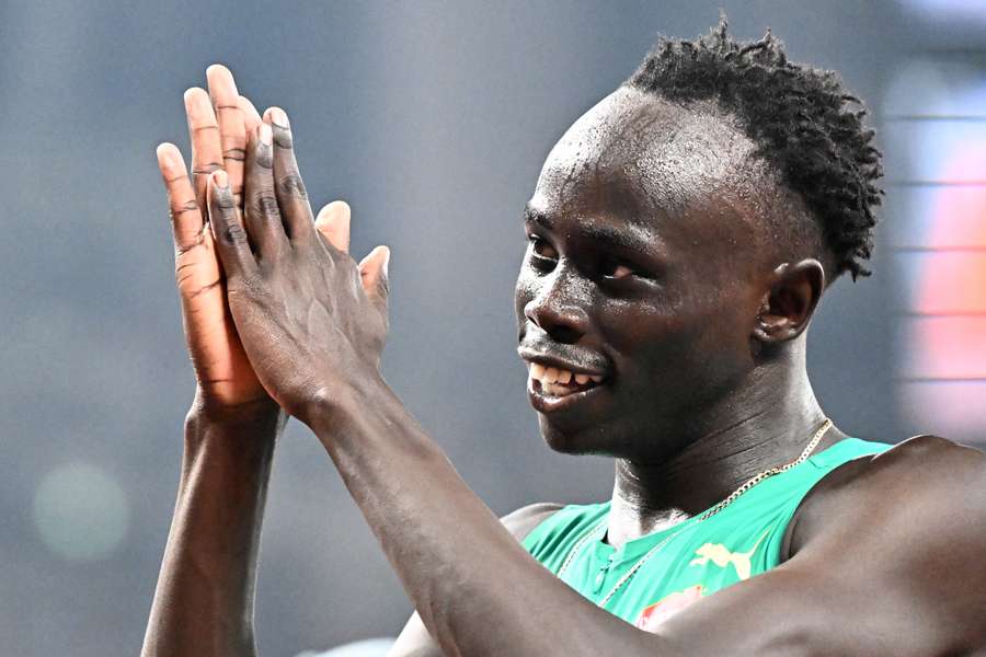 Gout Gout reacts after qualifying for the semi-finals