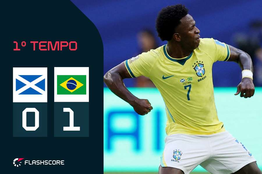 Vini Jr. abriu o placar em Escócia x Brasil