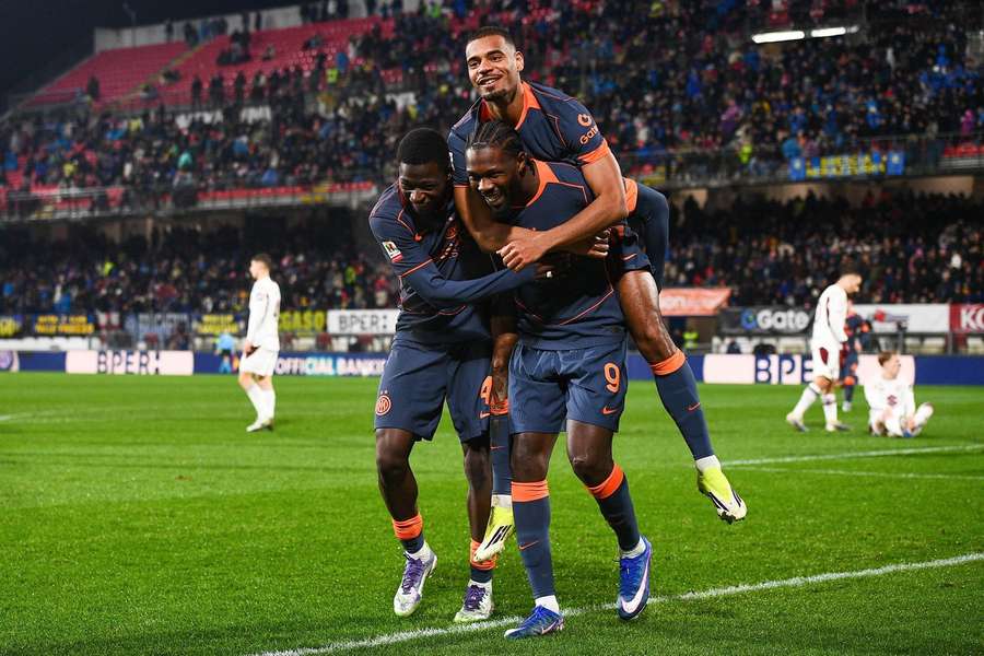 Andy Diouf celebrates his goal