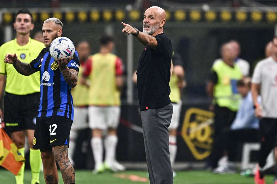 Pioli tijdens Inter-AC Milan