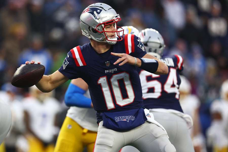 New England Patriots quarterback Drake Maye (2024)