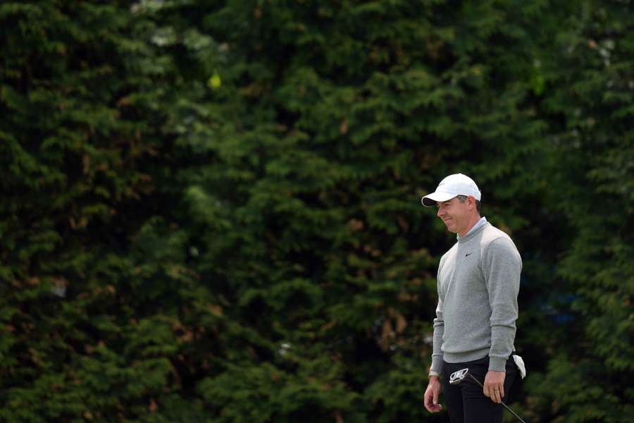 Rory McIlroy during the practice rounds at Aronimink Golf Club