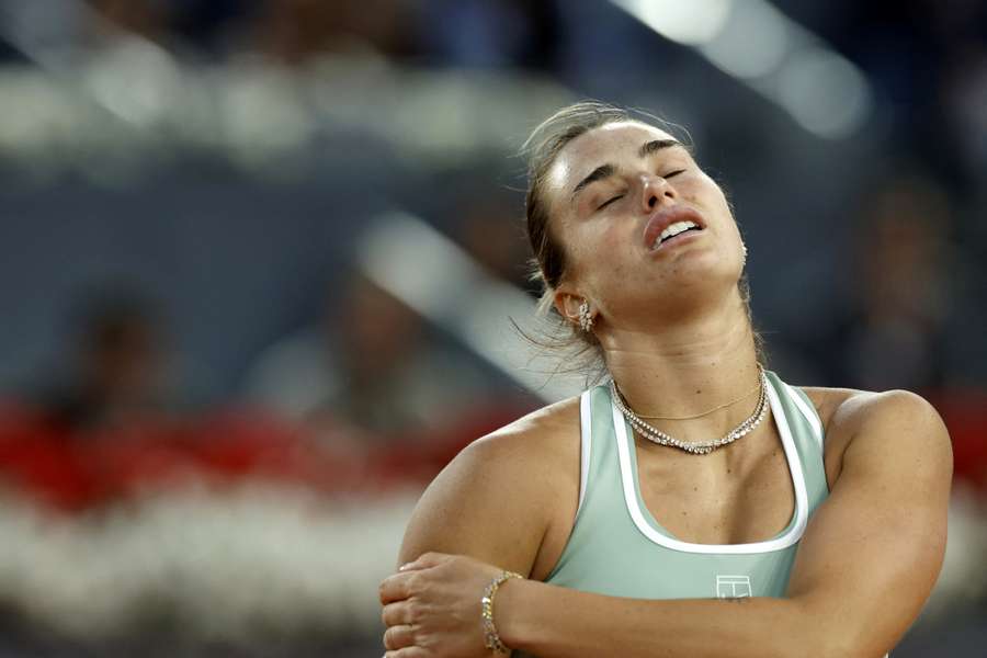 Sabalenka looking frustrated