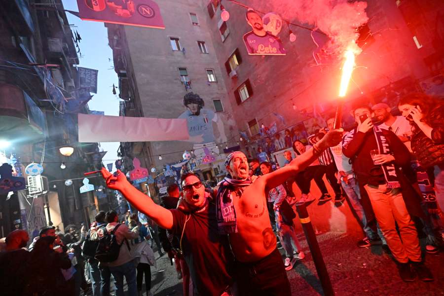 Napoli fans partied throughout the night in Naples