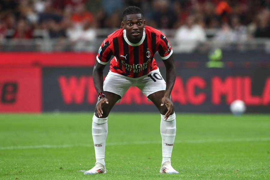 Rafael Leao of AC Milan reacts during the Serie A match between AC Milan and Torino