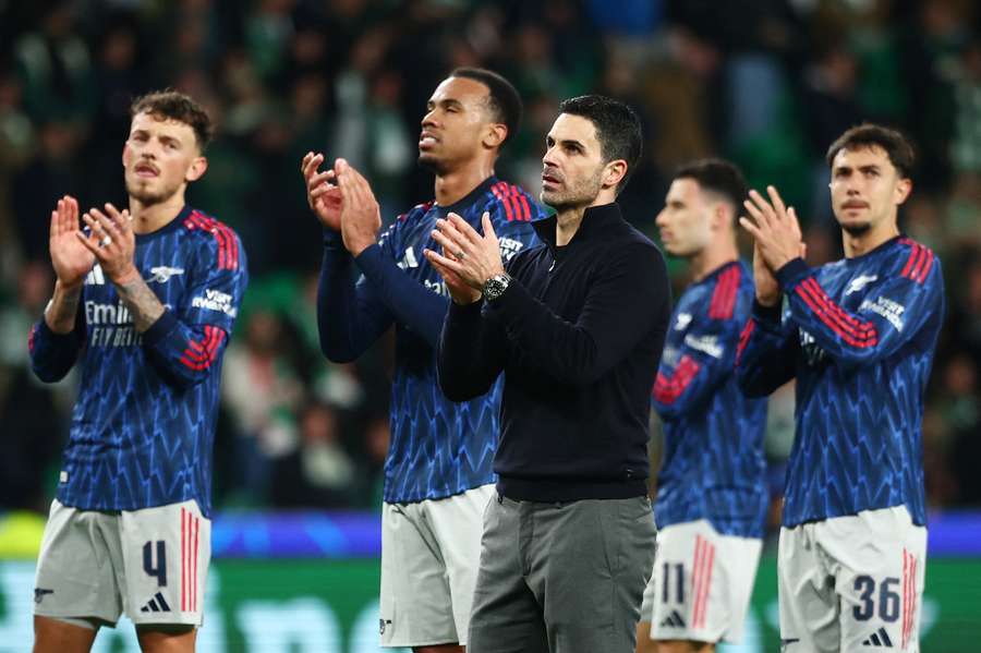 Mikel Arteta no final do jogo no Estádio José Alvalade
