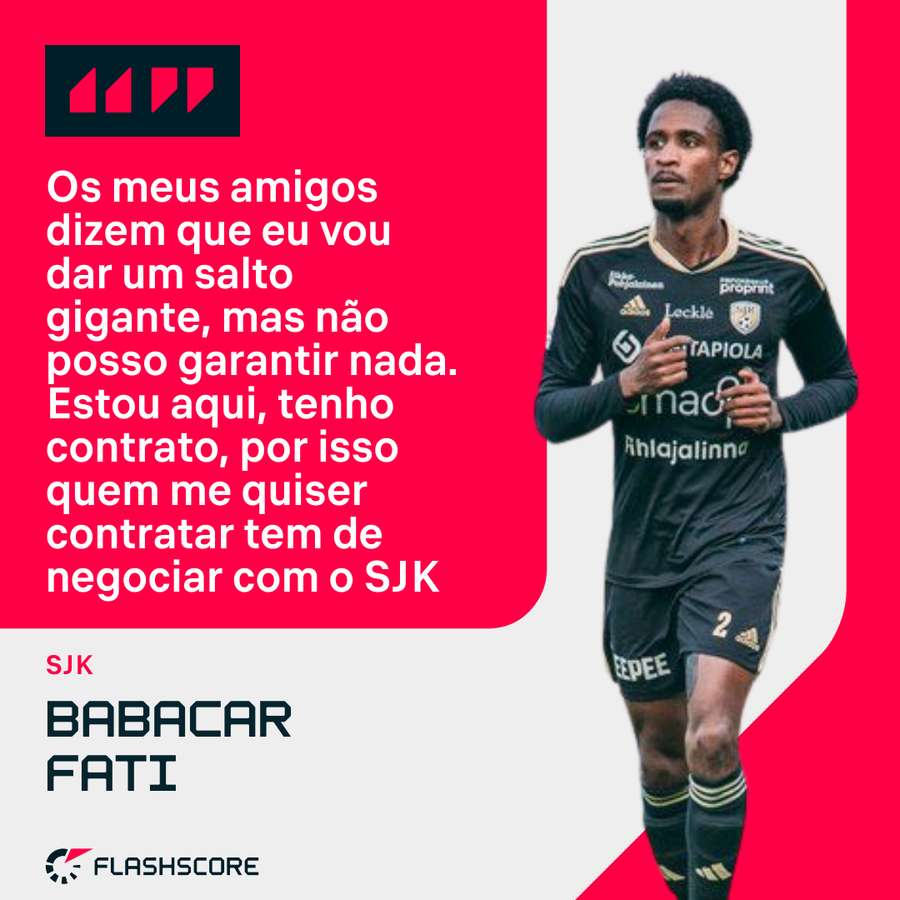 Babacar Fati protagonizou época muito positiva no SJK