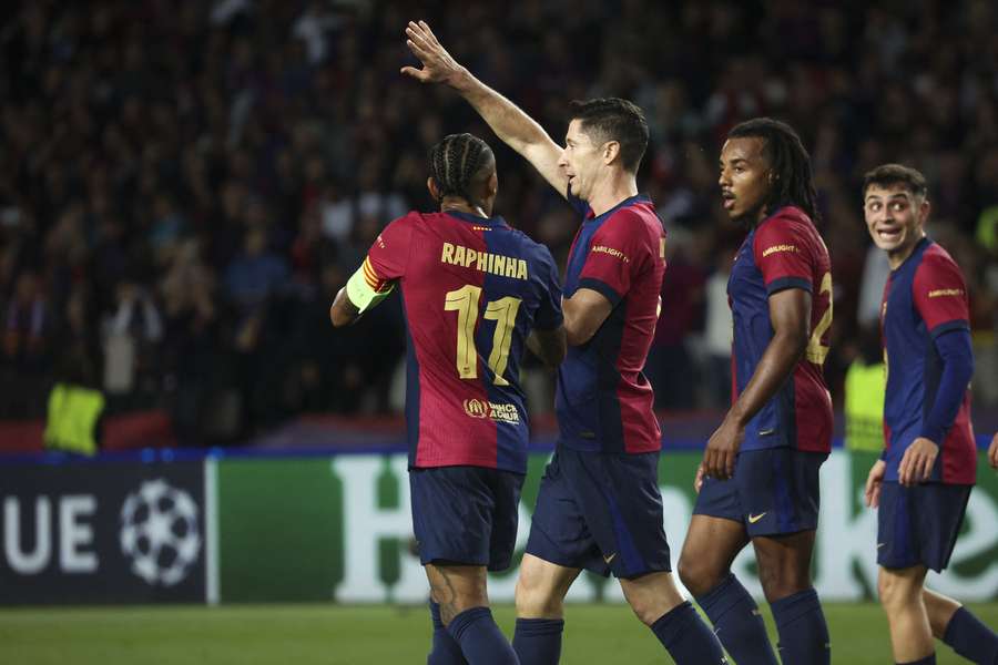 El Barça celebra un gol