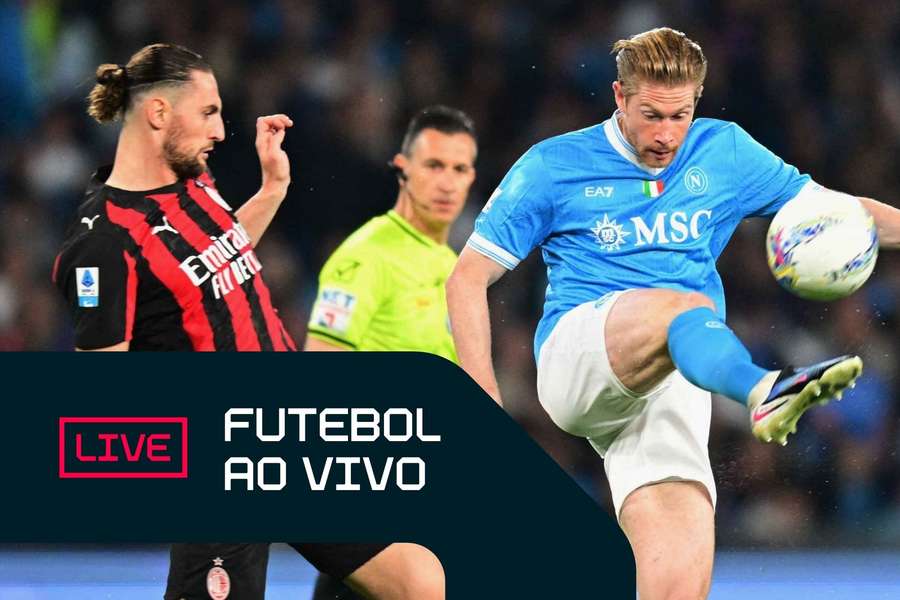 De Bruyne e Rabiot em Napoli x Milan, pela Serie A