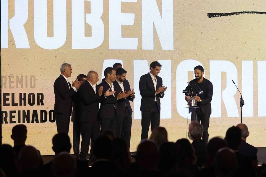 Rúben Amorim com a equipa técnica no Liga Portugal Awards