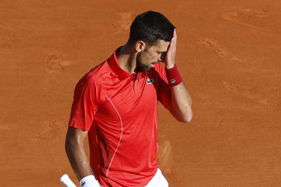 Novak Djokovic tijdens zijn duel tegen Casper Ruud