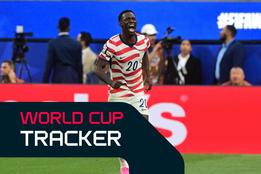 USA's Folarin Balogun reacts after scoring against Paraguay during World Cup USA's Folarin Balogun reacts after scoring against Paraguay during World Cup