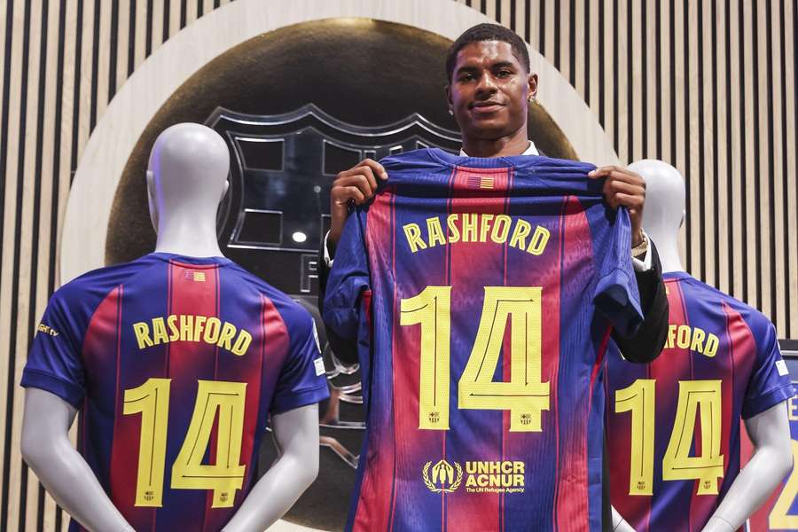 Marcus Rashford la prezentarea noului tricou