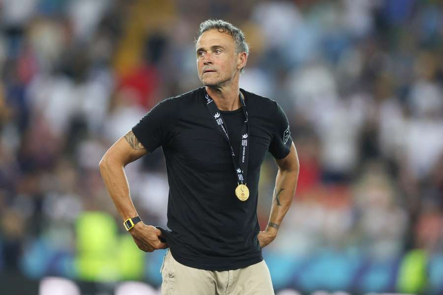 Luis Enrique à la Supercoupe d'Europe.