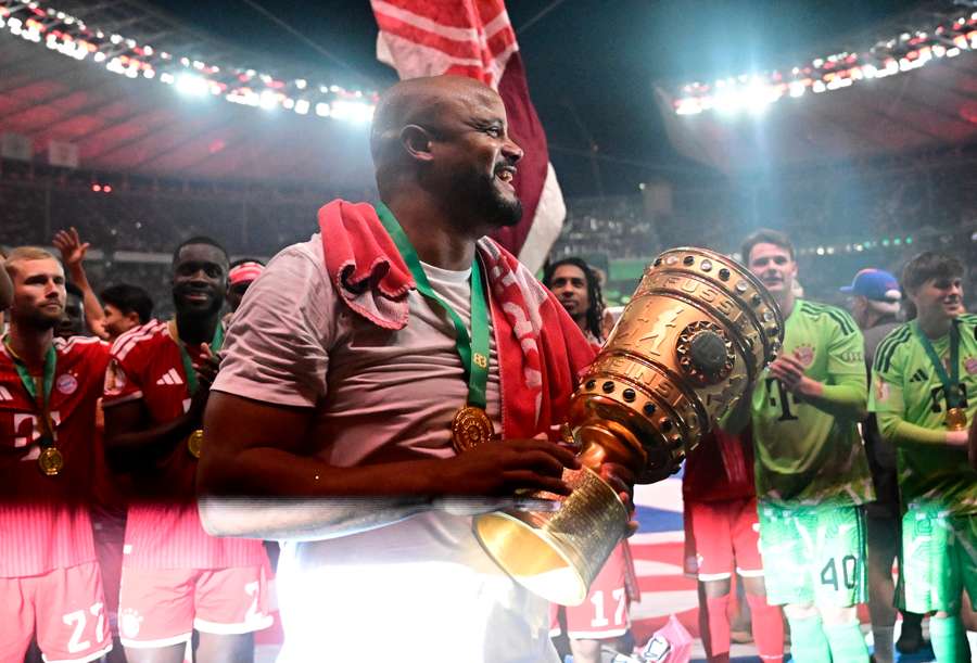 Vincent Kompany lifts the DFB Pokal Vincent Kompany lifts the DFB Pokal