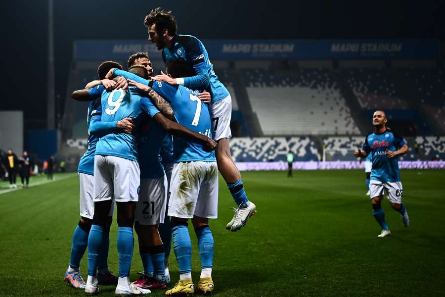 Napoli players celebrate