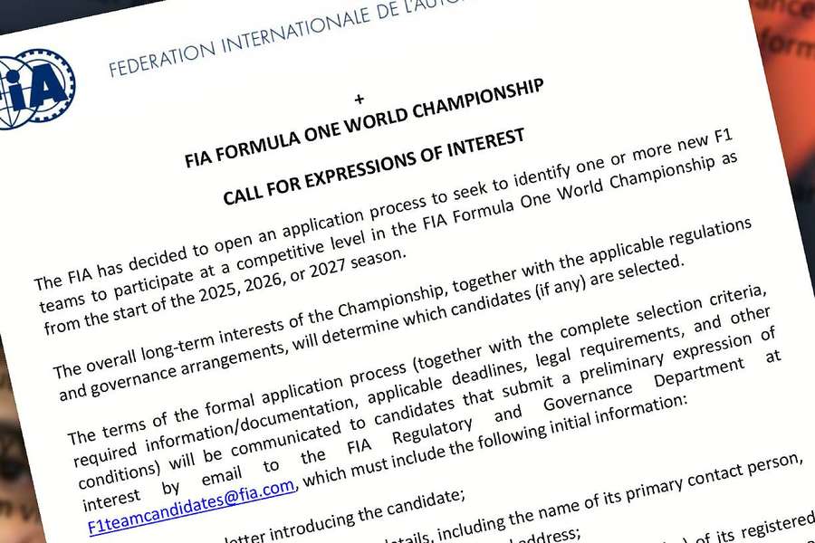 La FIA lance un processus de candidature pour les futures équipes de F1