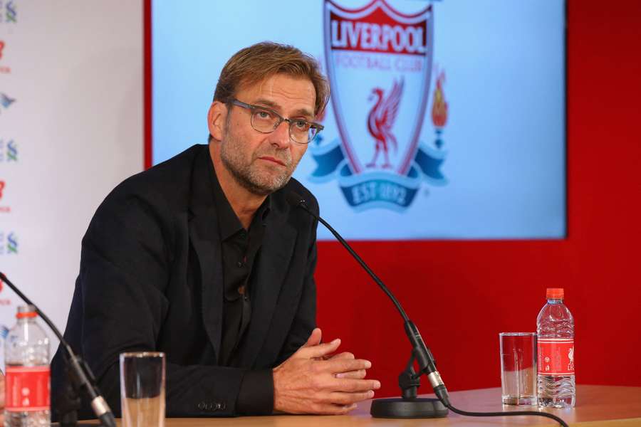 Klopp durante a sua primeira entrevista como treinador do Liverpool