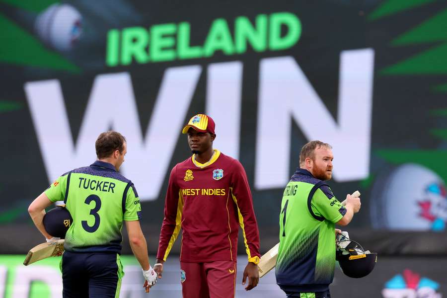 Ireland are through to the Super 12 after a major upset against the West Indies