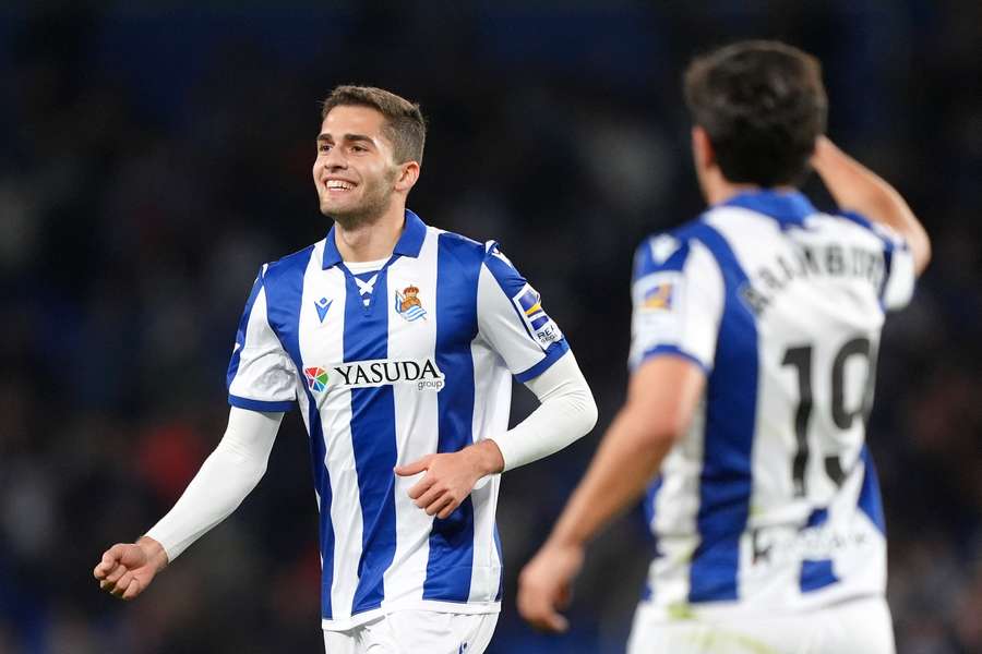 Zakharyan, feliz tras marcar un gol ante el Leganés en Liga
