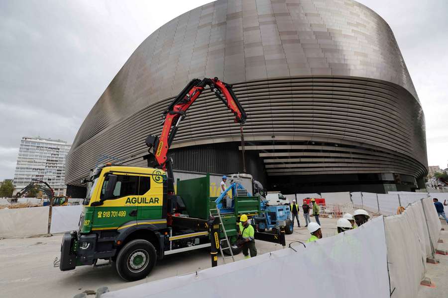 Construction going on outside the Bernabeu