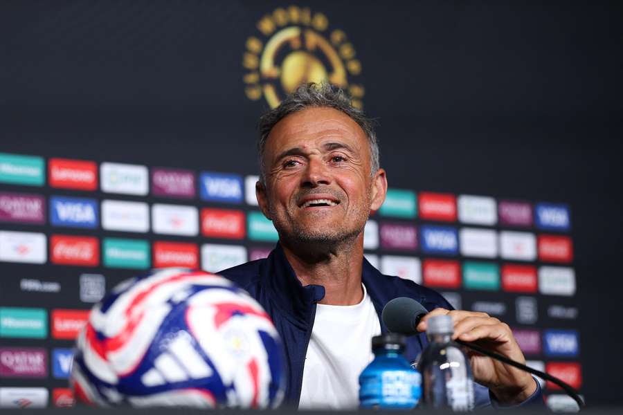 Luis Enrique na conferência de imprensa deste domingo.