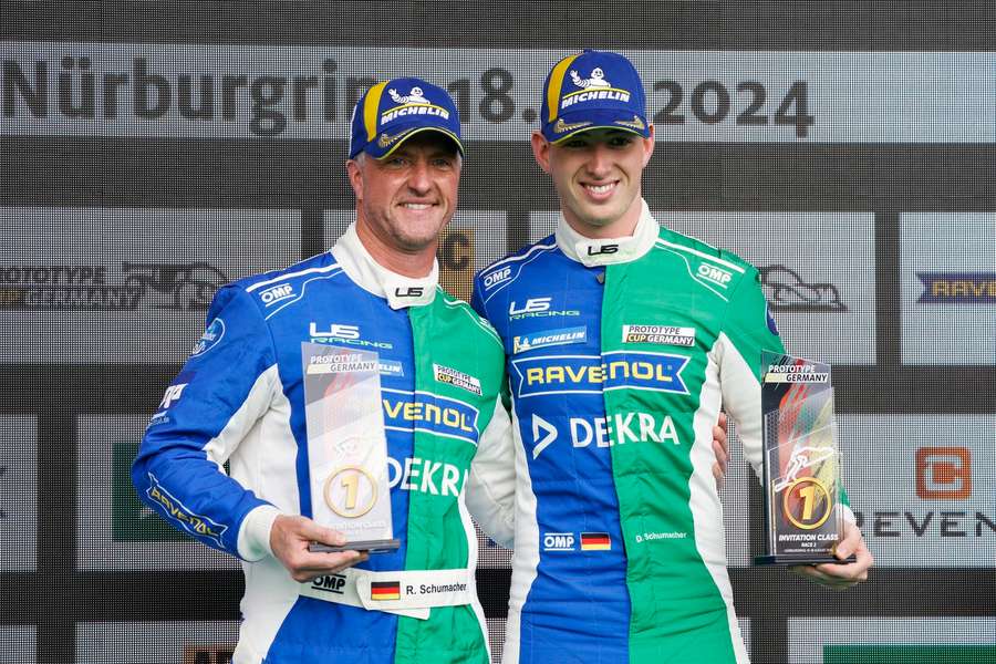 Ralf (l.) und Sohn David Schumacher dominierten auf dem Nürburgring