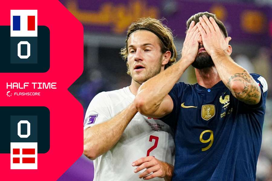 HALF TIME: enorme druk op Deense goal leidt niet tot goal voor Frankrijk