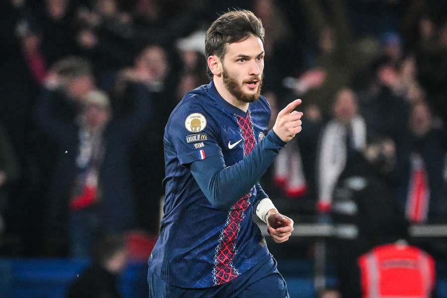 L'esultanza di Kvaratskhelia