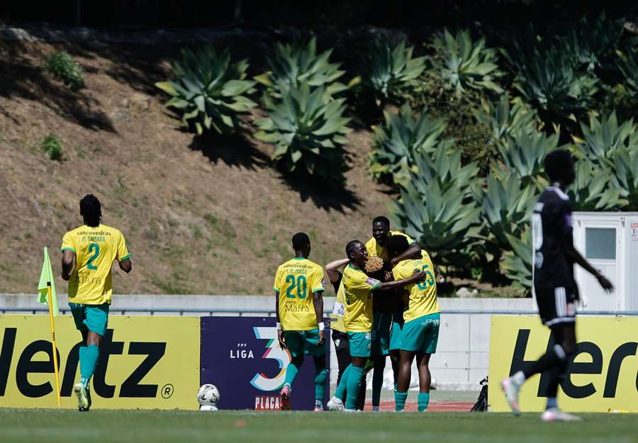A festa dos jogadores do Mafra