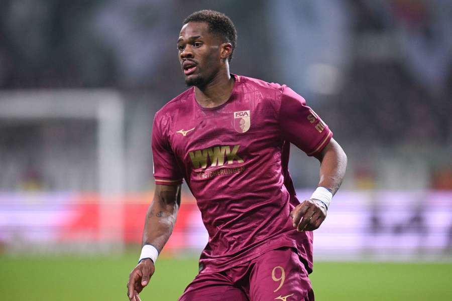 Samuel Essende in action for Augsburg