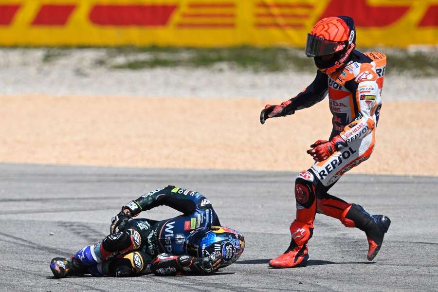 Marc Márquez tras el choque del fin de semana